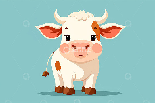 卡通小牛插画