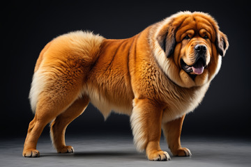 站立的棕色藏獒宠物特写