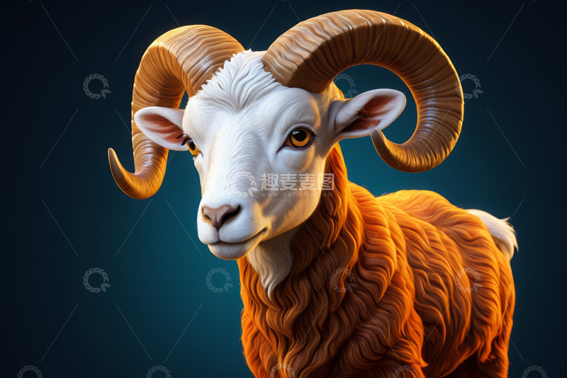 高清大图下载【趣麦麦图】长角山羊特写素材