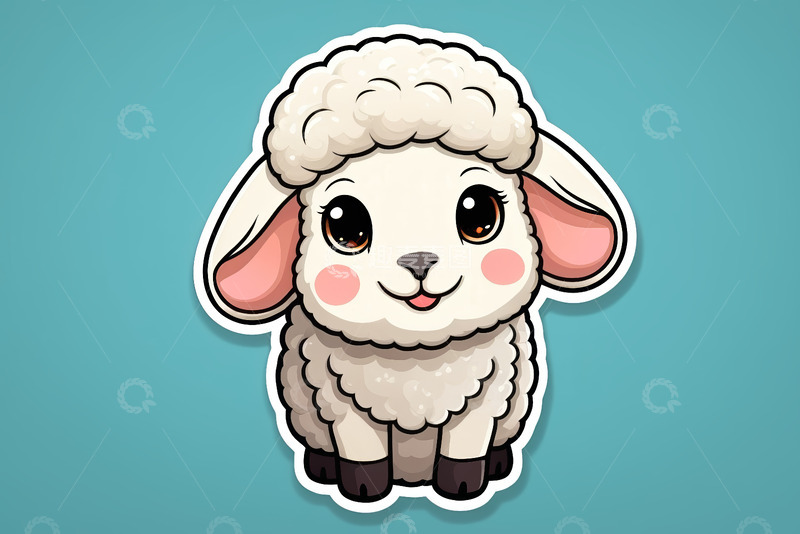 高清大图下载【趣麦麦图】可爱卡通绵羊插画