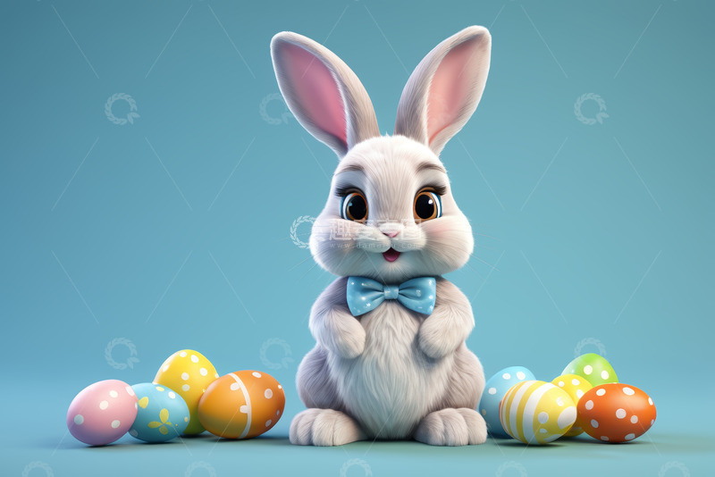 高清大图下载【趣麦麦图】复活节动画兔子与彩蛋