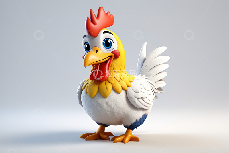 高清大图下载【趣麦麦图】卡通公鸡形象素材