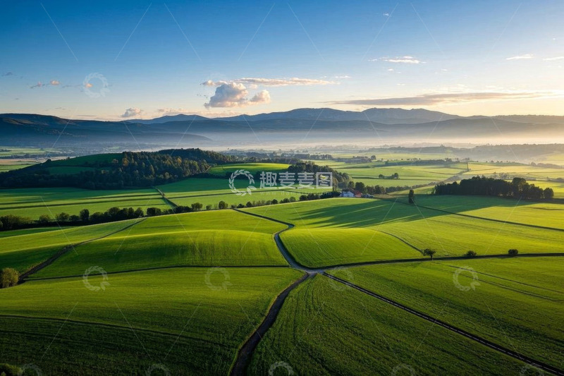 高清大图下载【趣麦麦图】田园风光航拍全景