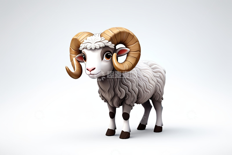 高清大图下载【趣麦麦图】卡通形象公羊素材
