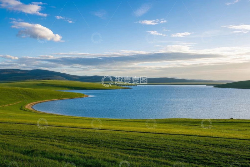 高清大图下载【趣麦麦图】草原湖泊自然风光