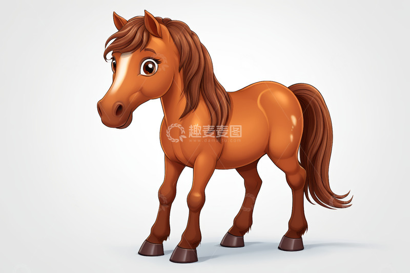 高清大图下载【趣麦麦图】卡通棕色小马形象