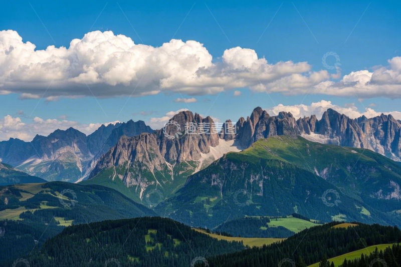 高清大图下载【趣麦麦图】阿尔卑斯山自然风光全景