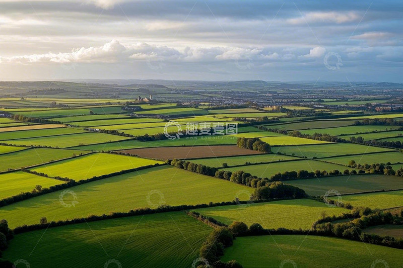 高清大图下载【趣麦麦图】田园风光航拍全景