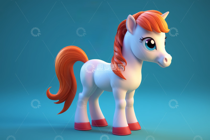 高清大图下载【趣麦麦图】卡通小马形象素材