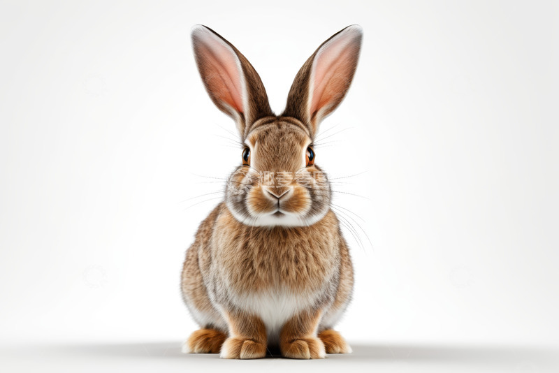 高清大图下载【趣麦麦图】坐立的棕色宠物兔子特写