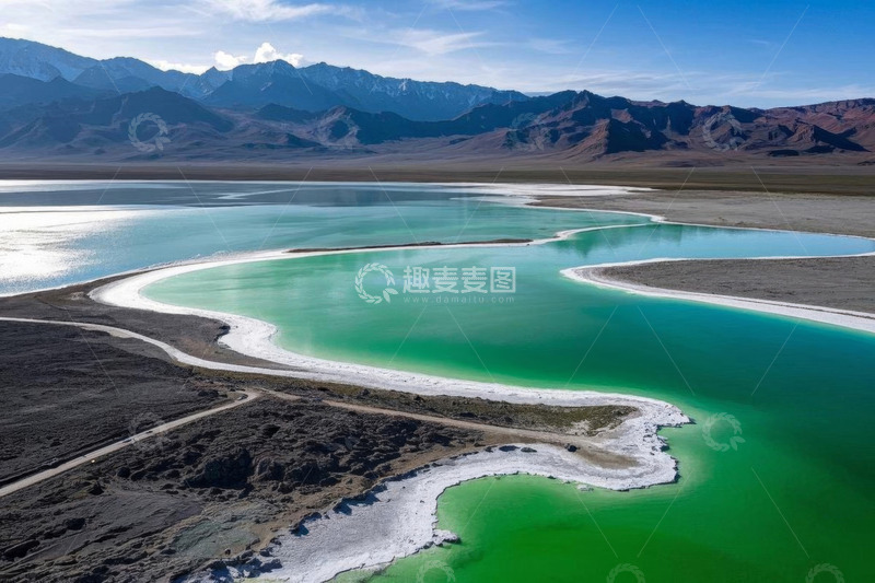 高清大图下载【趣麦麦图】青海翡翠湖自然风光航拍