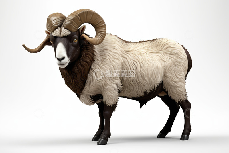 高清大图下载【趣麦麦图】长角绵羊3D模型