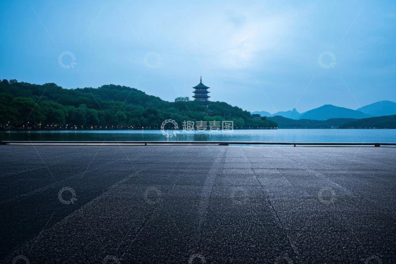 高清大图下载【趣麦麦图】杭州西湖雷峰塔远景