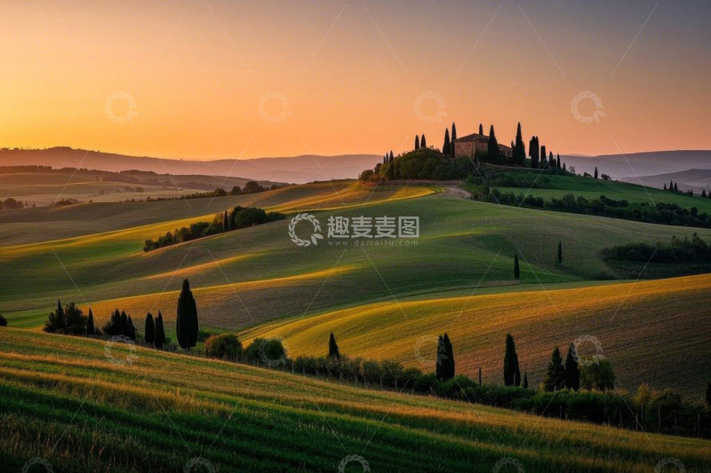 高清大图下载【趣麦麦图】意大利托斯卡纳田园风光