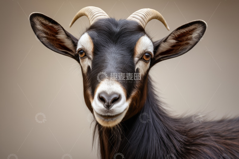 高清大图下载【趣麦麦图】山羊头部特写