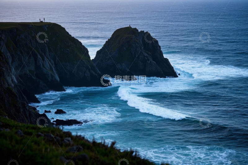 高清大图下载【趣麦麦图】海岸悬崖与海浪自然景观