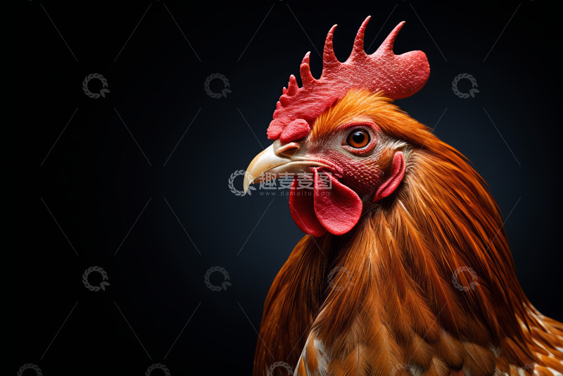 高清大图下载【趣麦麦图】公鸡头部特写
