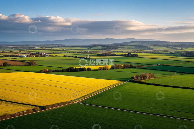 高清大图下载【趣麦麦图】田野农田鸟瞰全景