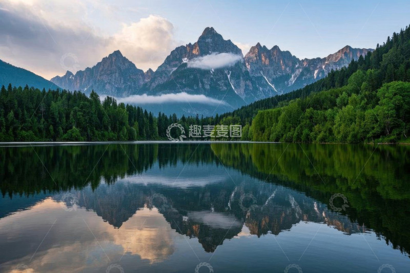 高清大图下载【趣麦麦图】山林湖泊自然风景