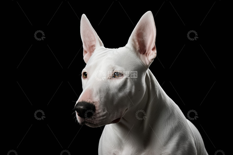 高清大图下载【趣麦麦图】白色牛头梗犬特写