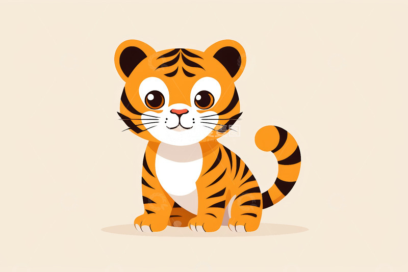 高清大图下载【趣麦麦图】卡通小老虎形象素材