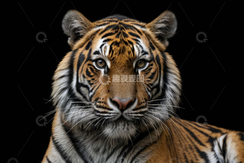 高清大图下载【趣麦麦图】老虎特写正面肖像