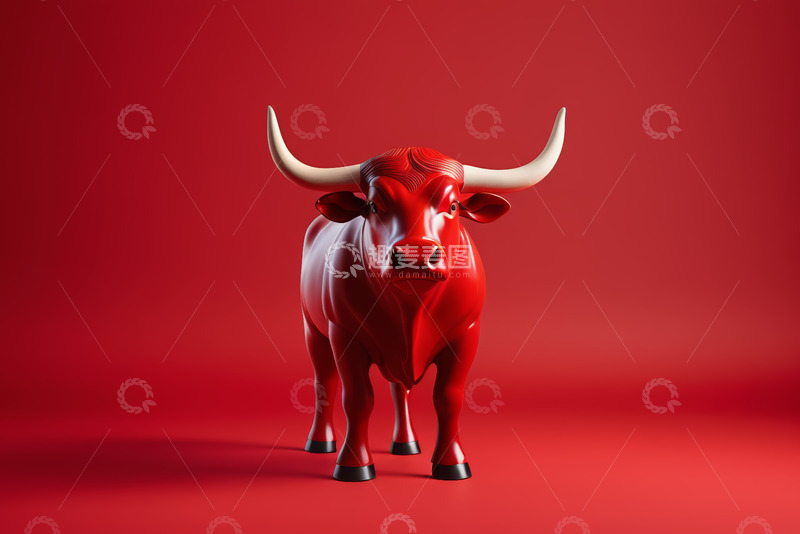 高清大图下载【趣麦麦图】红色公牛3D模型