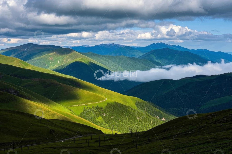 高清大图下载【趣麦麦图】连绵青山与天空风景