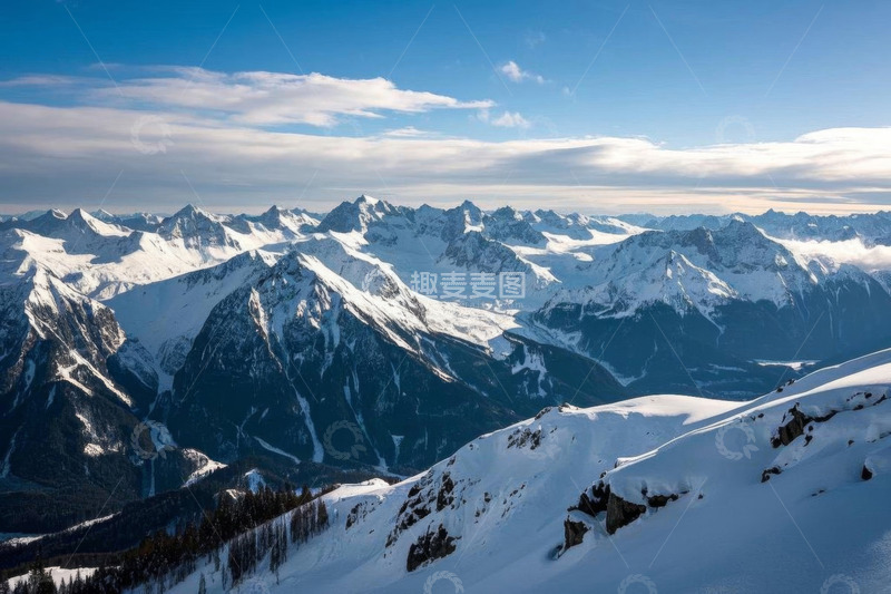 高清大图下载【趣麦麦图】雪山自然风光全景