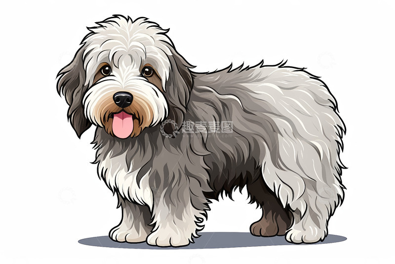 高清大图下载【趣麦麦图】可爱毛茸茸小狗插画素材