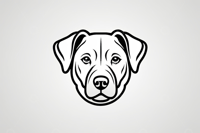 高清大图下载【趣麦麦图】简约线条狗头像图标