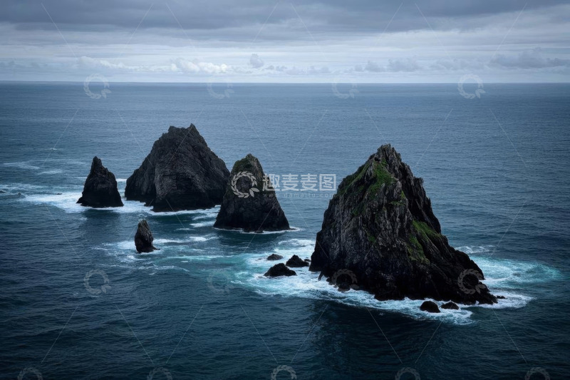 高清大图下载【趣麦麦图】海上岩石自然风光俯瞰