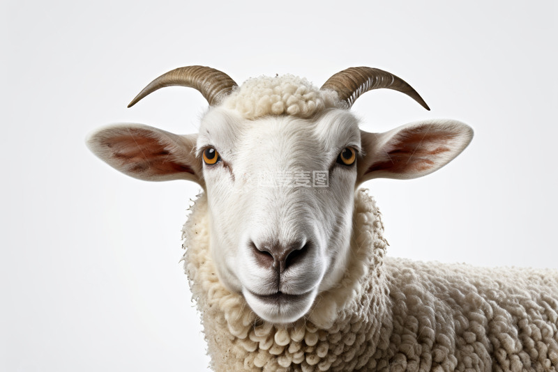 高清大图下载【趣麦麦图】白色绵羊特写