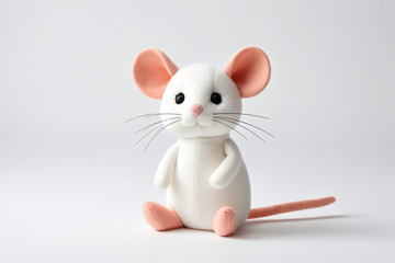 白色老鼠毛绒玩具特写