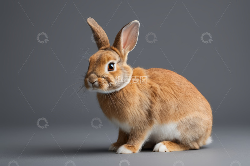 高清大图下载【趣麦麦图】棕色宠物兔子特写