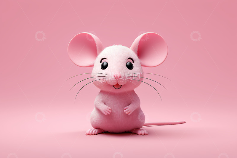 高清大图下载【趣麦麦图】粉色卡通老鼠形象