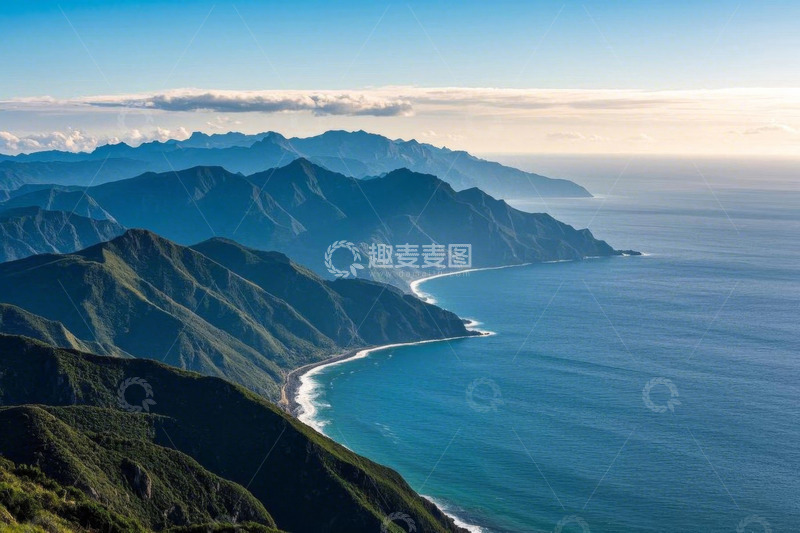高清大图下载【趣麦麦图】山海相依的海岸全景