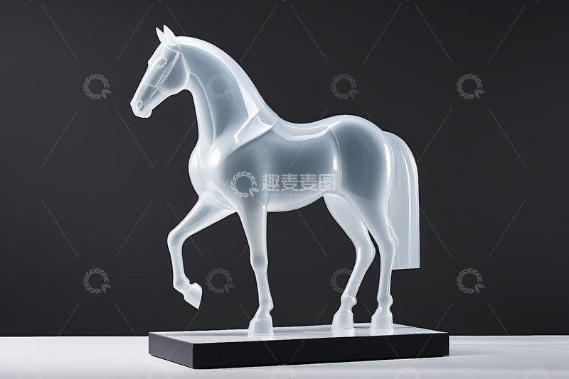 高清大图下载【趣麦麦图】透明质感马形摆件