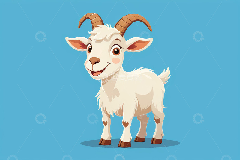 高清大图下载【趣麦麦图】卡通山羊插画