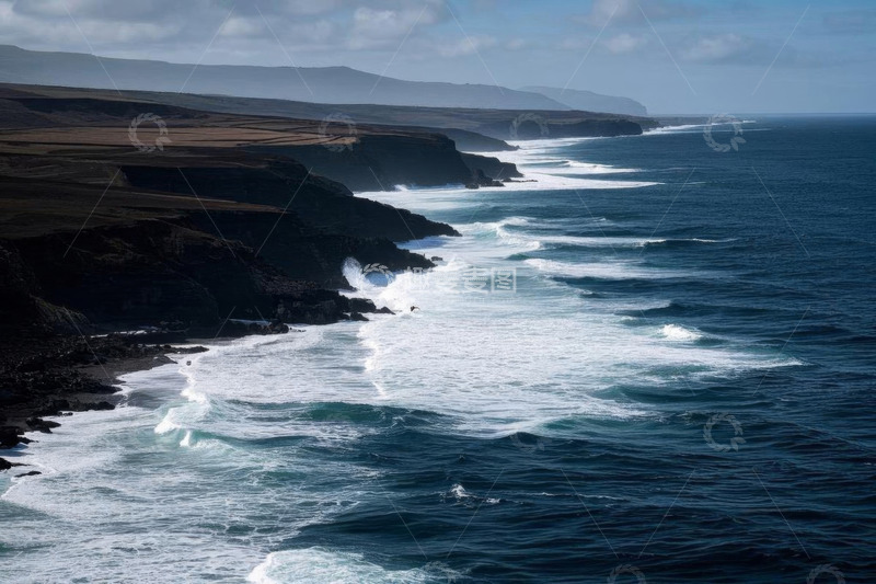 高清大图下载【趣麦麦图】海岸边的壮阔海洋景观