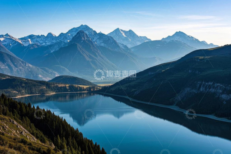 高清大图下载【趣麦麦图】高山湖泊自然风光全景
