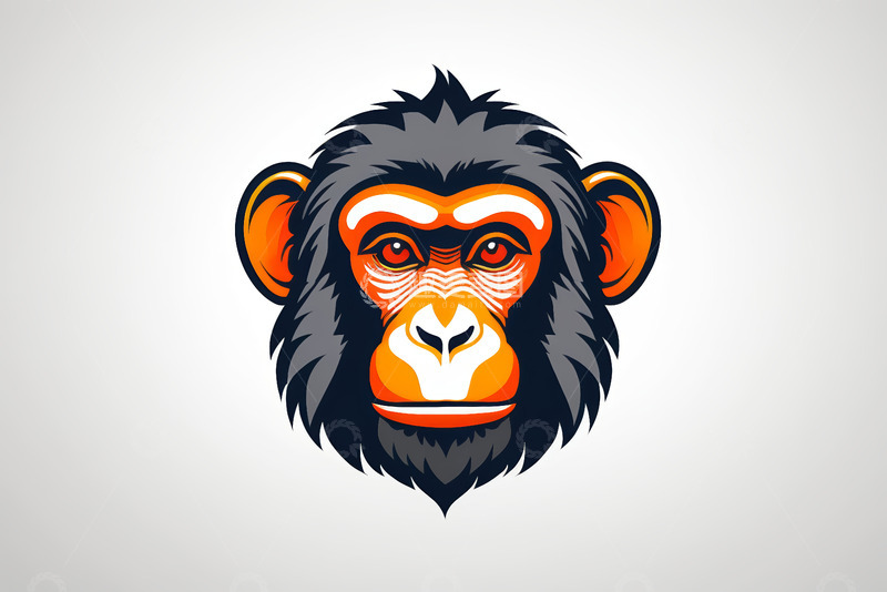 高清大图下载【趣麦麦图】黑猩猩卡通头像设计