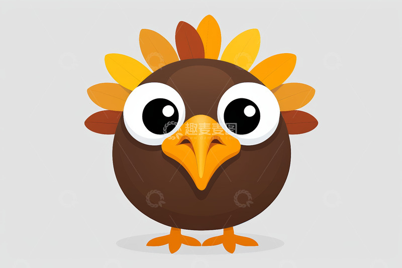 高清大图下载【趣麦麦图】卡通风格火鸡形象素材