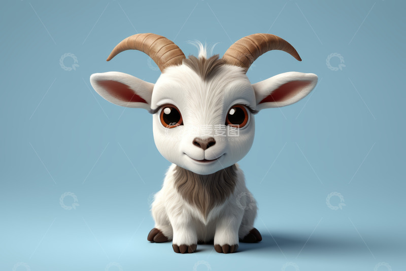 高清大图下载【趣麦麦图】可爱卡通山羊形象素材