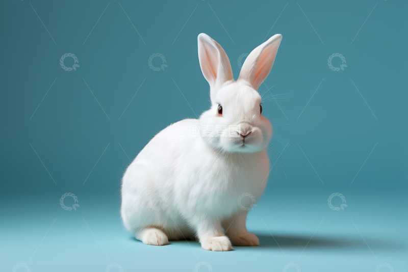 高清大图下载【趣麦麦图】白色兔子正面特写