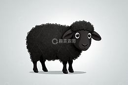卡通黑绵羊形象素材