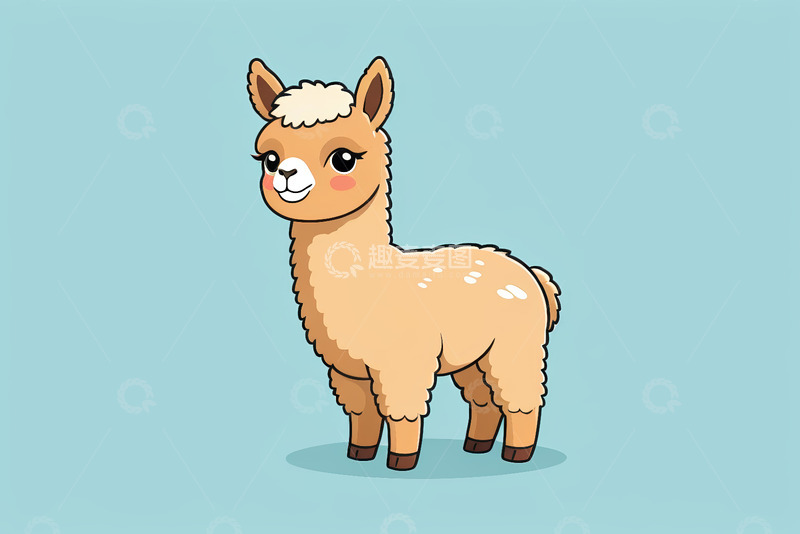 高清大图下载【趣麦麦图】可爱卡通羊驼形象