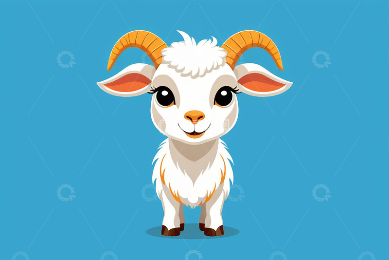 高清大图下载【趣麦麦图】卡通山羊正面形象