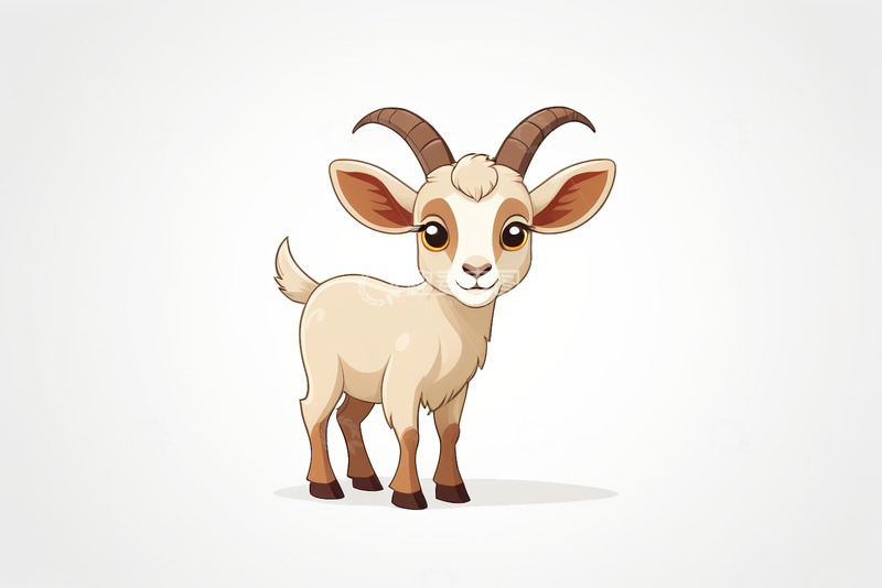 高清大图下载【趣麦麦图】卡通山羊形象插画