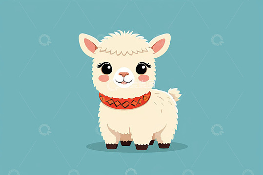 可爱卡通羊驼形象素材